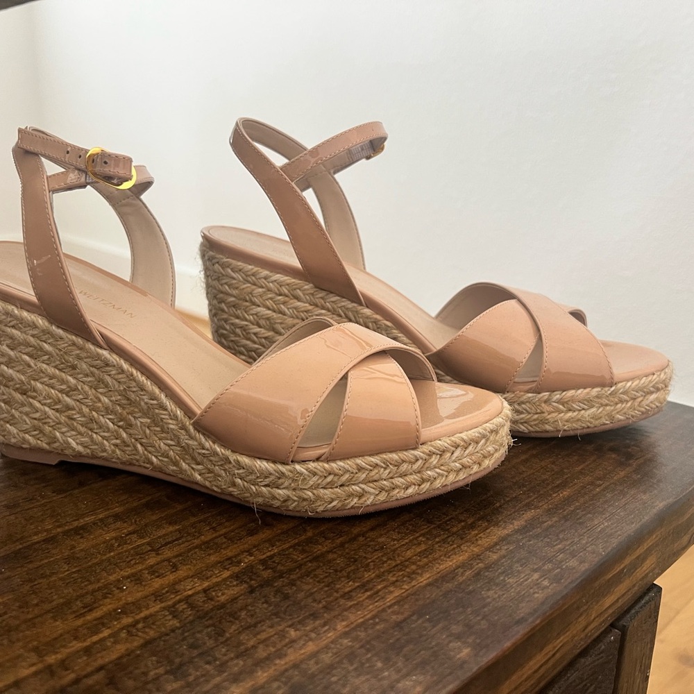 Stuart Weitzman Nude Wedge Sandals